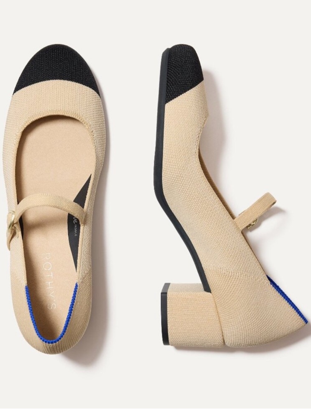 NEW Rothy’s Mary Jane Pump in Cream Cap Toe - Picture 2 of 8
